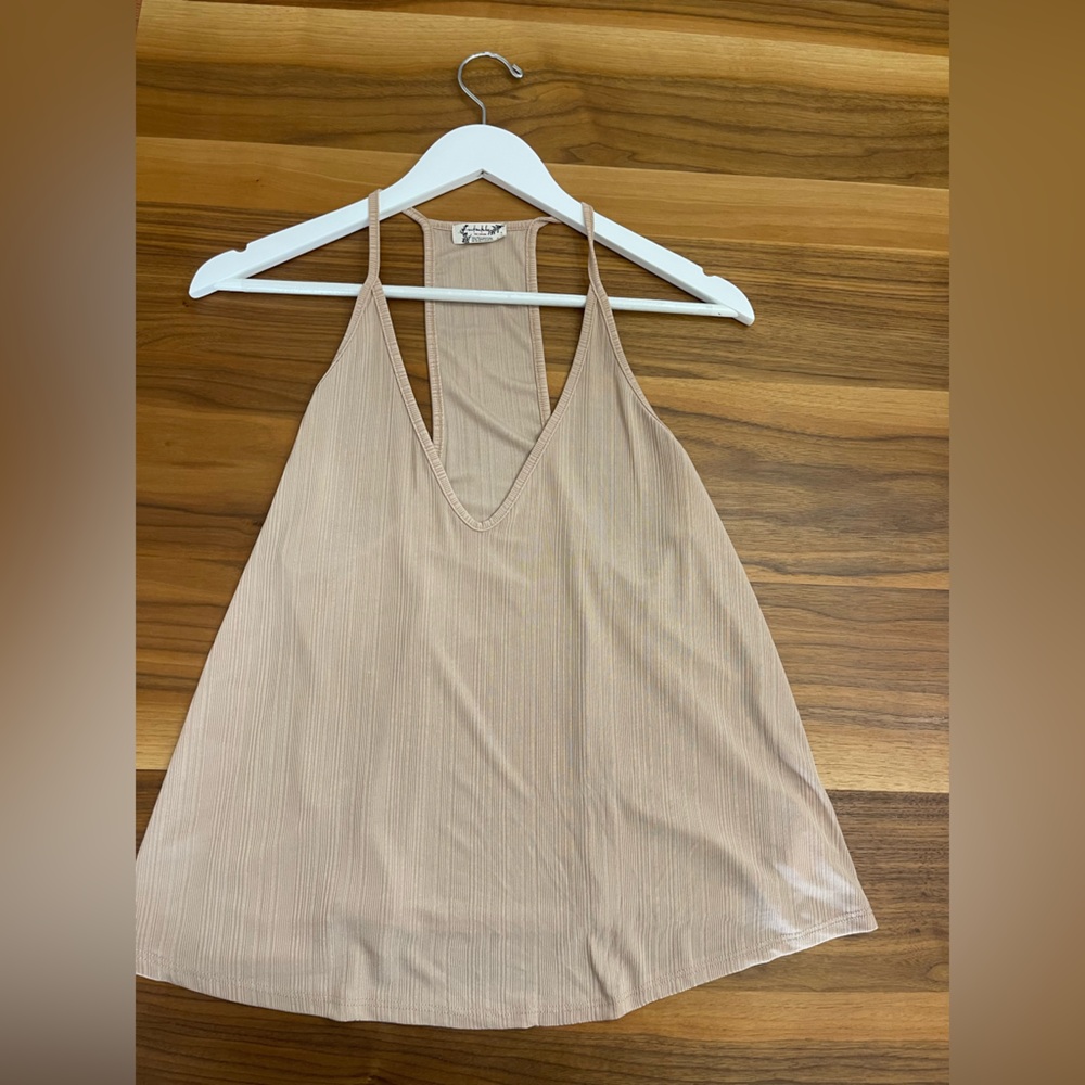 Free People Taupe Knit Top